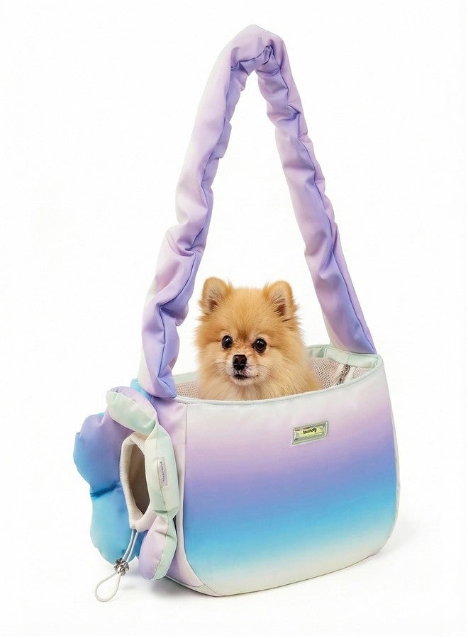 TOUCHDOG Pet Carrier Purse for Small Dogs & Cats,Lightweight Travel Puffy Handbag, Breathable Tote with Padded Interior&Safety Leash Clips,Ideal Carrier Backpack for Travel/Shopping (Blue) - Image 1